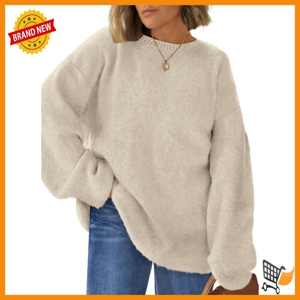 Oversized Chunky Knit Tunic Sweater Winter Pullover Long Sleeve